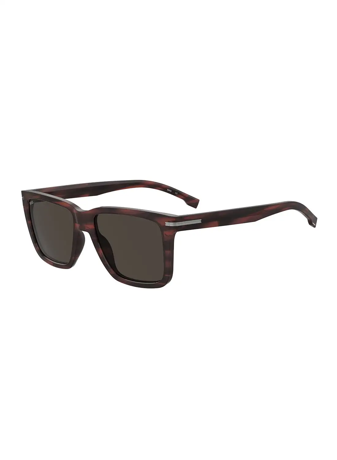 HUGO BOSS Men's UV Protection Rectangular Sunglasses - Boss 1598/S Brown Millimeter - Lens Size: 55 Mm