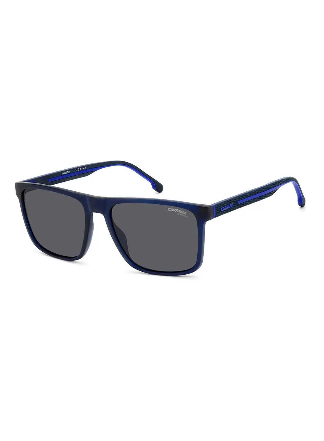 Carrera Men's UV Protection Rectangular Sunglasses - Carrera 8064/S Blue Millimeter - Lens Size: 57 Mm