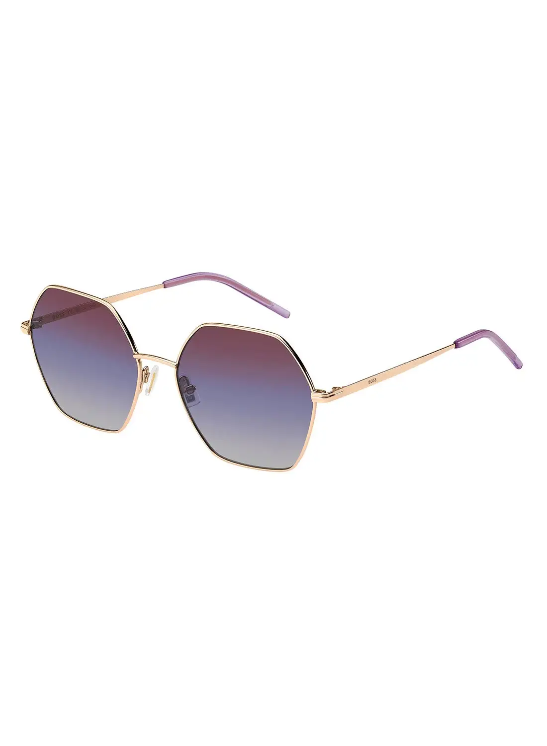 HUGO BOSS Women's UV Protection Round Sunglasses - Boss 1589/S Gold Millimeter - Lens Size: 57 Mm