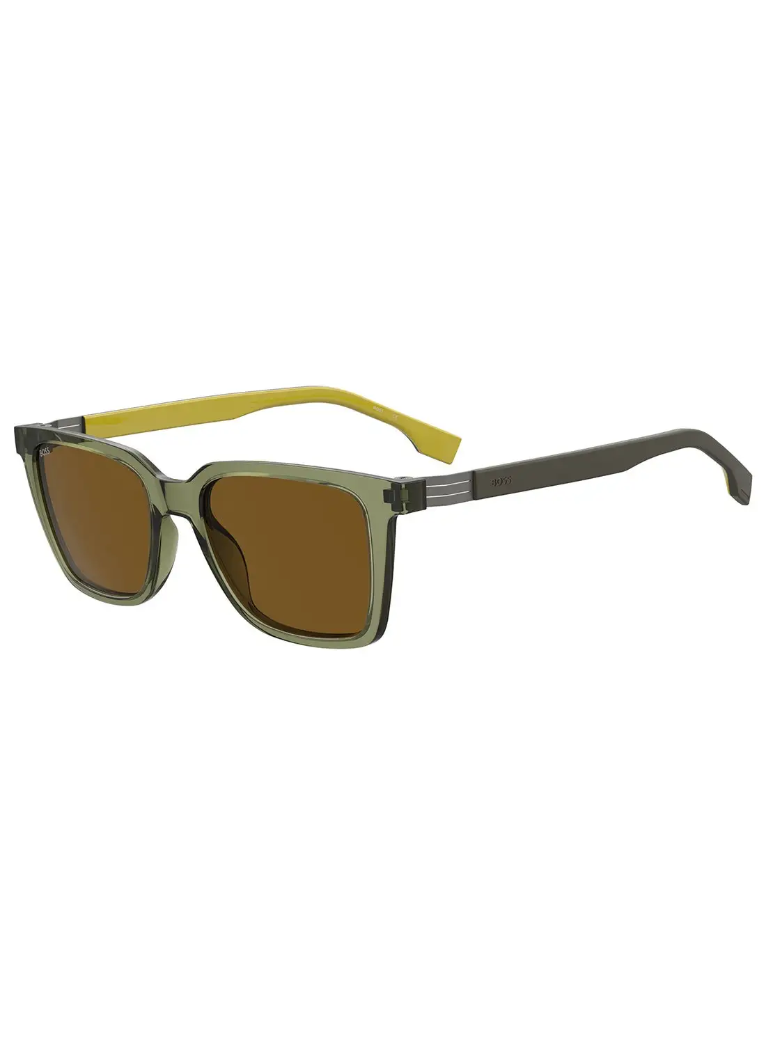 HUGO BOSS Men's UV Protection Rectangular Sunglasses - Boss 1574/S Green Millimeter - Lens Size: 53 Mm