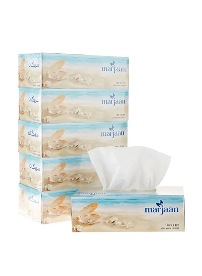 Hotpack 5 Box Hotpack Facial Tissue 150 Sheets X 2 Ply Marjan