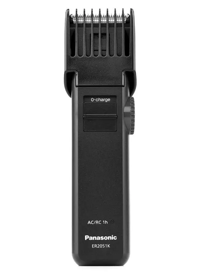 Panasonic Rechargeable Wet/Dry Beard & Hair Trimmer, 12 Cutting lengths, 1 hours full charge,40 min use- ER2051 Black