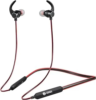 ZB-BASSMAX RED - Wireless Bluetooth Neckband style-earphones with 12hour playing time & magnetic latch design, CVC 8.0 Noise Cancellation