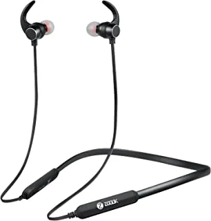 ZB-BASSMAX BLACK - Wireless Bluetooth Neckband style-earphones with 12hour playing time & magnetic latch design, CVC 8.0 Noise Cancellation