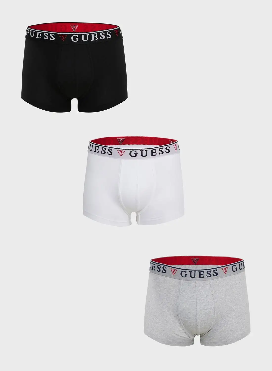 GUESS 3 Pack Logo Band Trunks