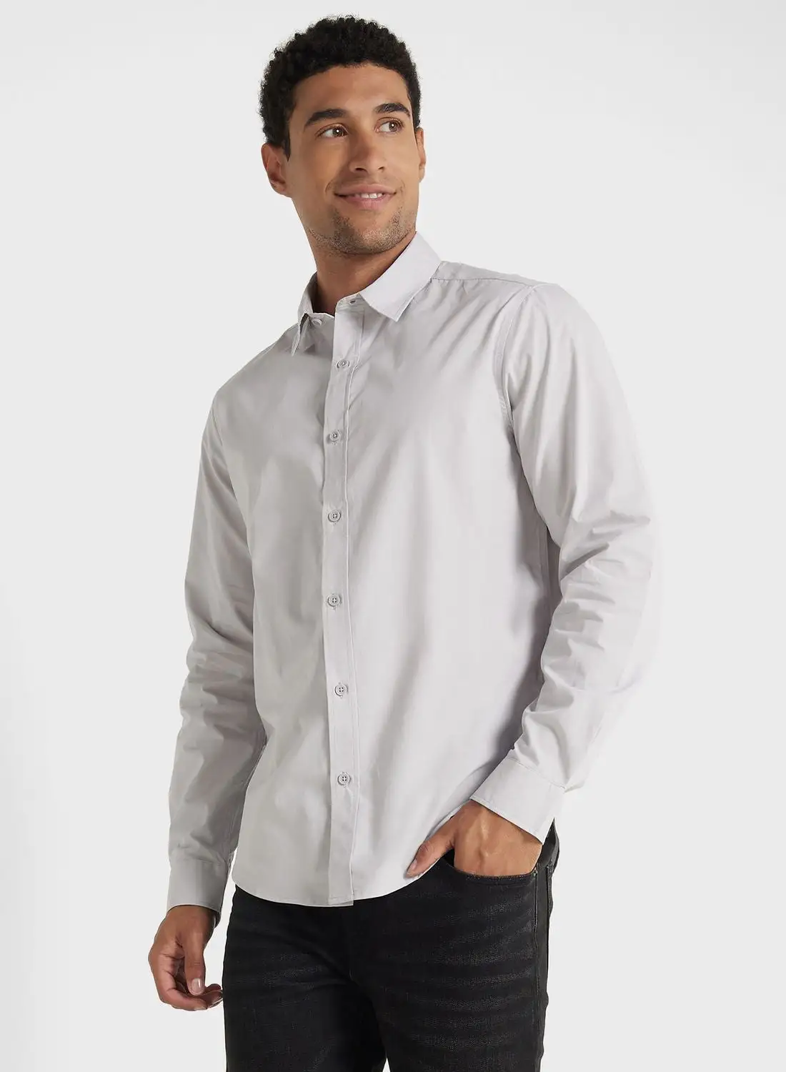 Robert Wood Long Sleeve Poplin Shirt