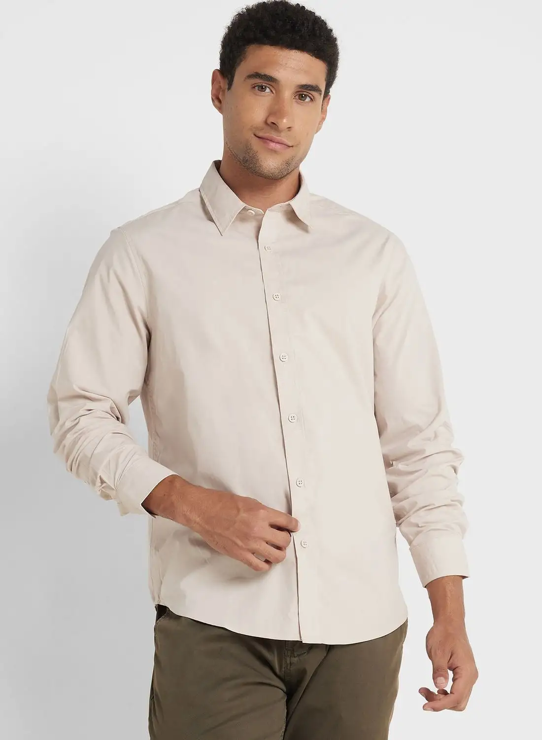 Robert Wood Long Sleeve Poplin Shirt