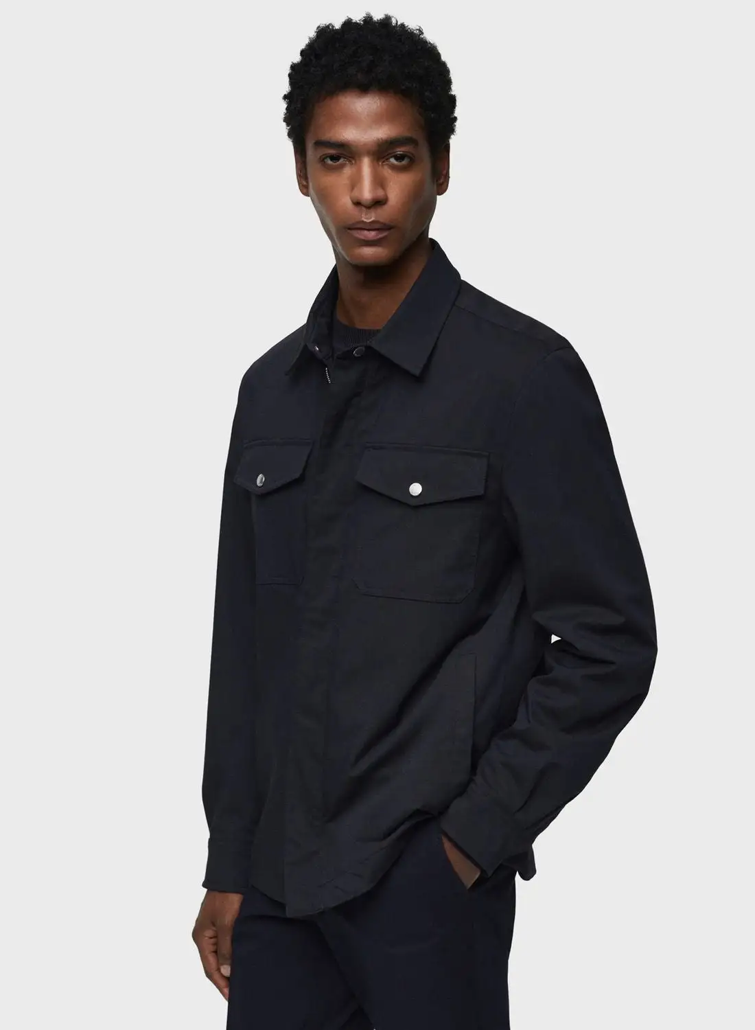 Mango Man Flap Pocket Zippered Jacket