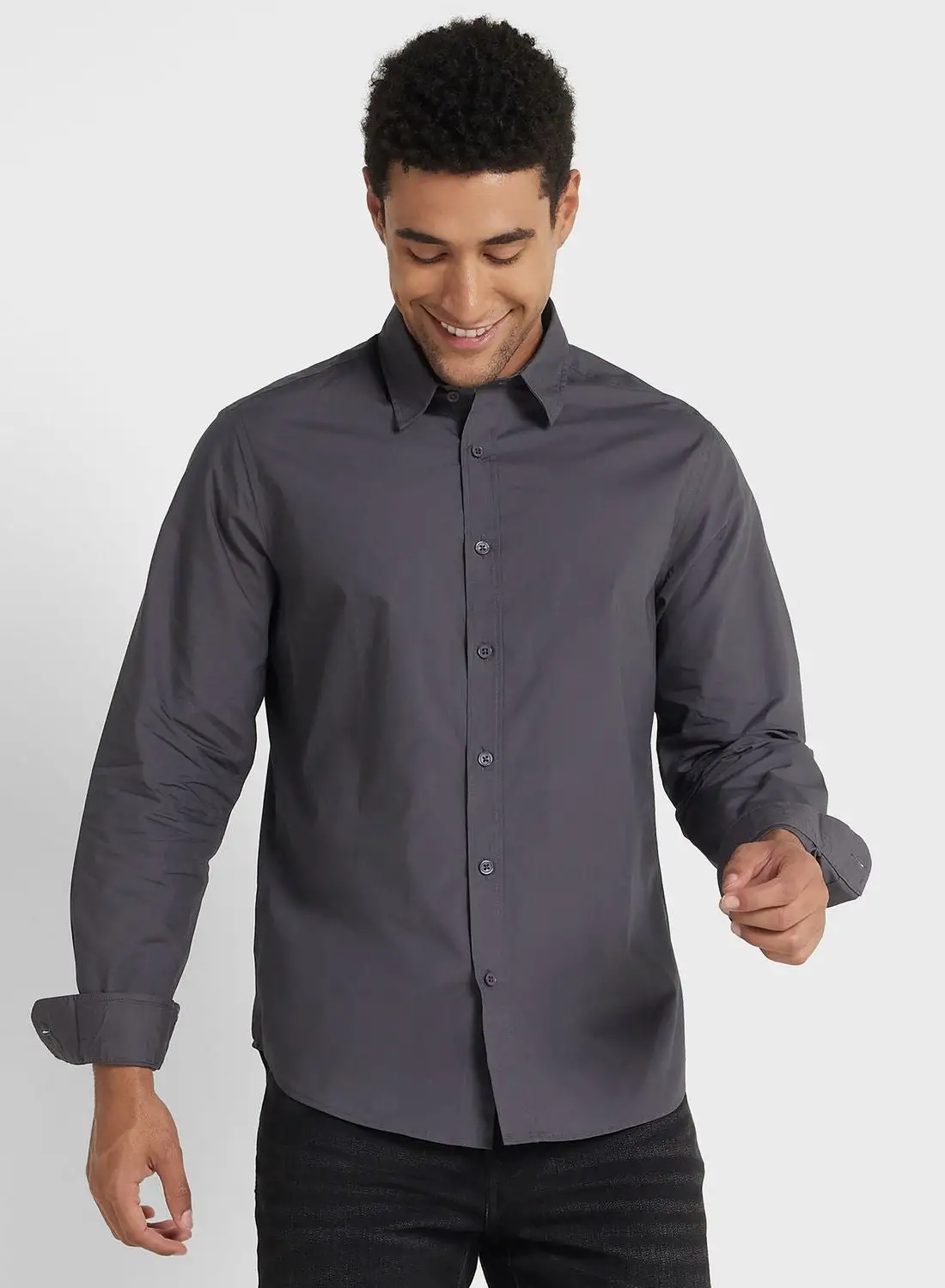 Robert Wood Long Sleeve Poplin Shirt