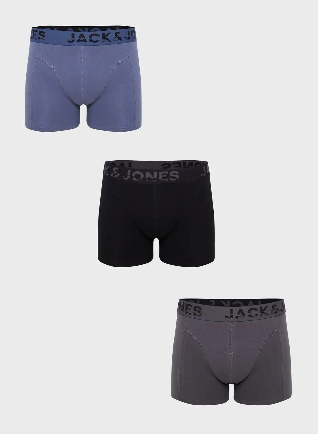 JACK & JONES 3 Pack Logo Band Trunks