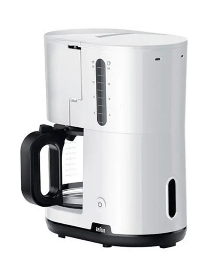 BRAUN Coffee Maker 10 Cups, Anti Drip System, Opti-Brew System, Double Scale Water Window, Dishwasher Safe, 40 Minutes Auto Shut Off, BPA Free 2.5 L 1000 W KF1100WH White