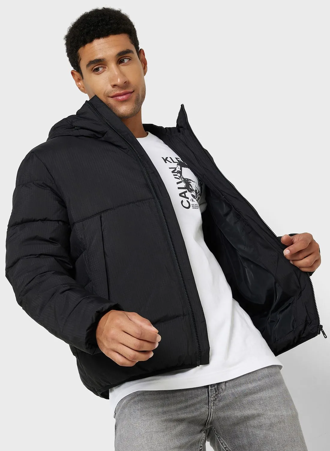 Calvin Klein Jeans Padded Harrington Hooded  Jacket