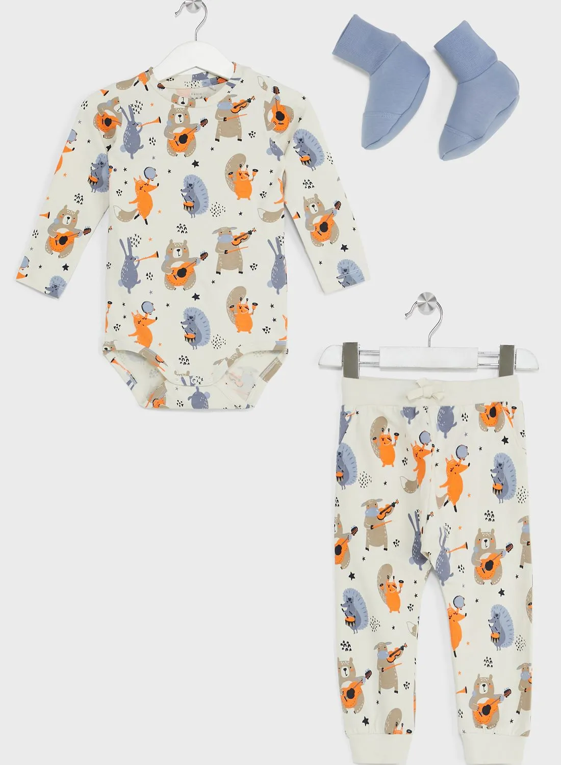 NAME IT Kids Printed Bodysuit & Pants Set