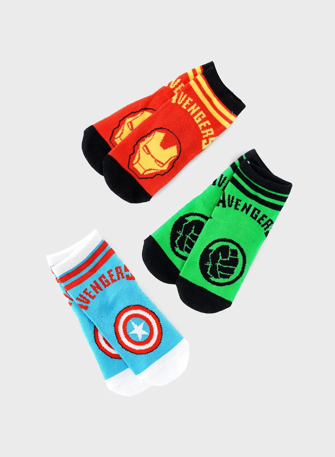 MARVEL Kids 3 Pack Avengers Crew Socks