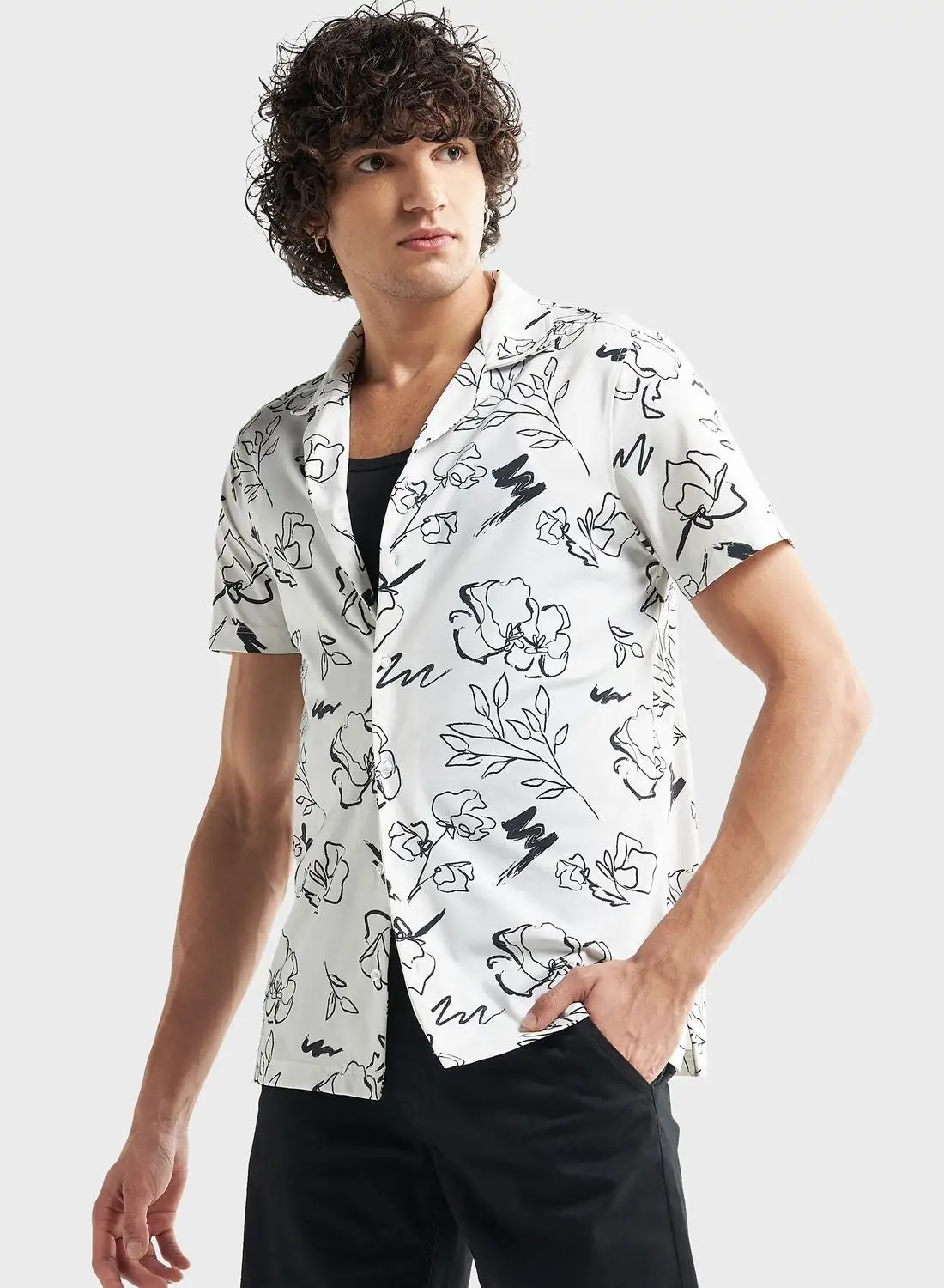 FAV Printeded Camp Collar Shirt