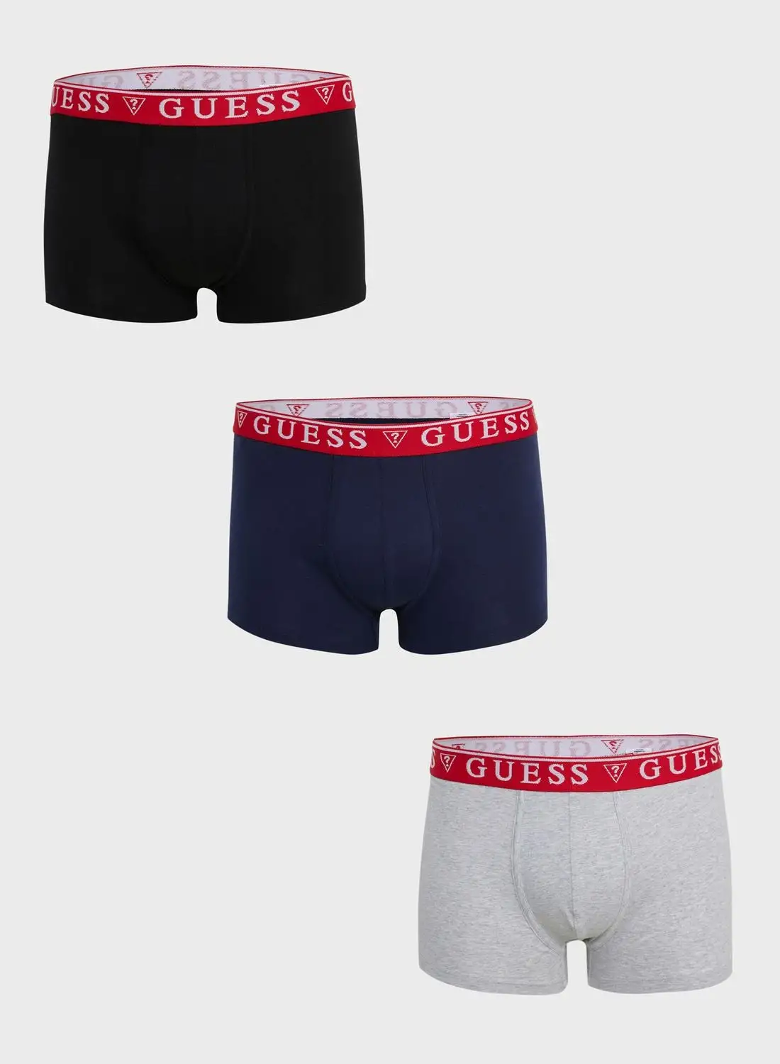 GUESS 3 Pack Logo Band Trunks