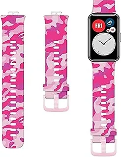 Warable devices accessories - band for huawei watch fit strap wristband bracelet accessories printing camouflage wrist strap for huawei watch fit band (pink camouflage for huawei watch fit)