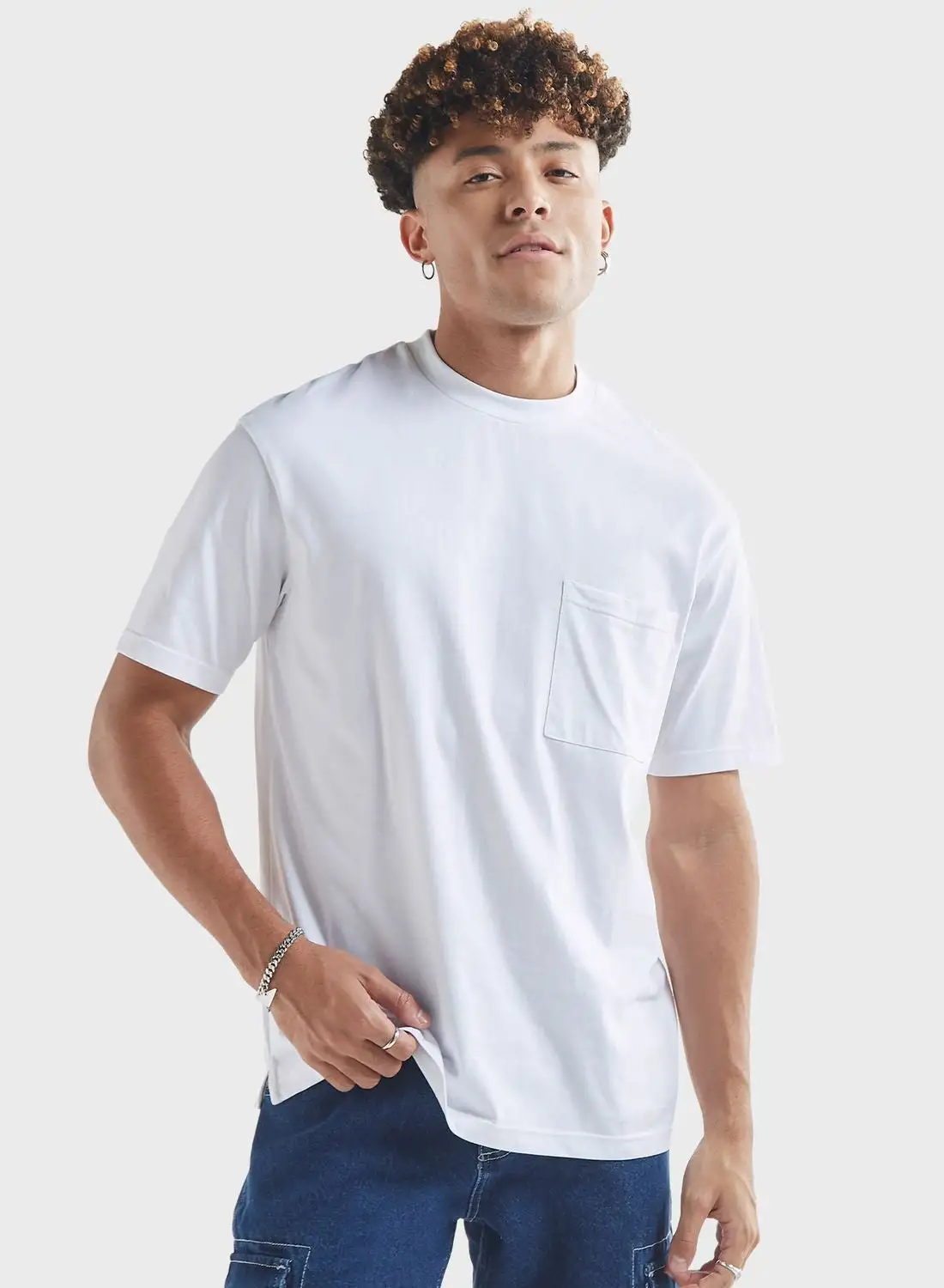 FAV Solid Crew Neck Oversized T-Shirt