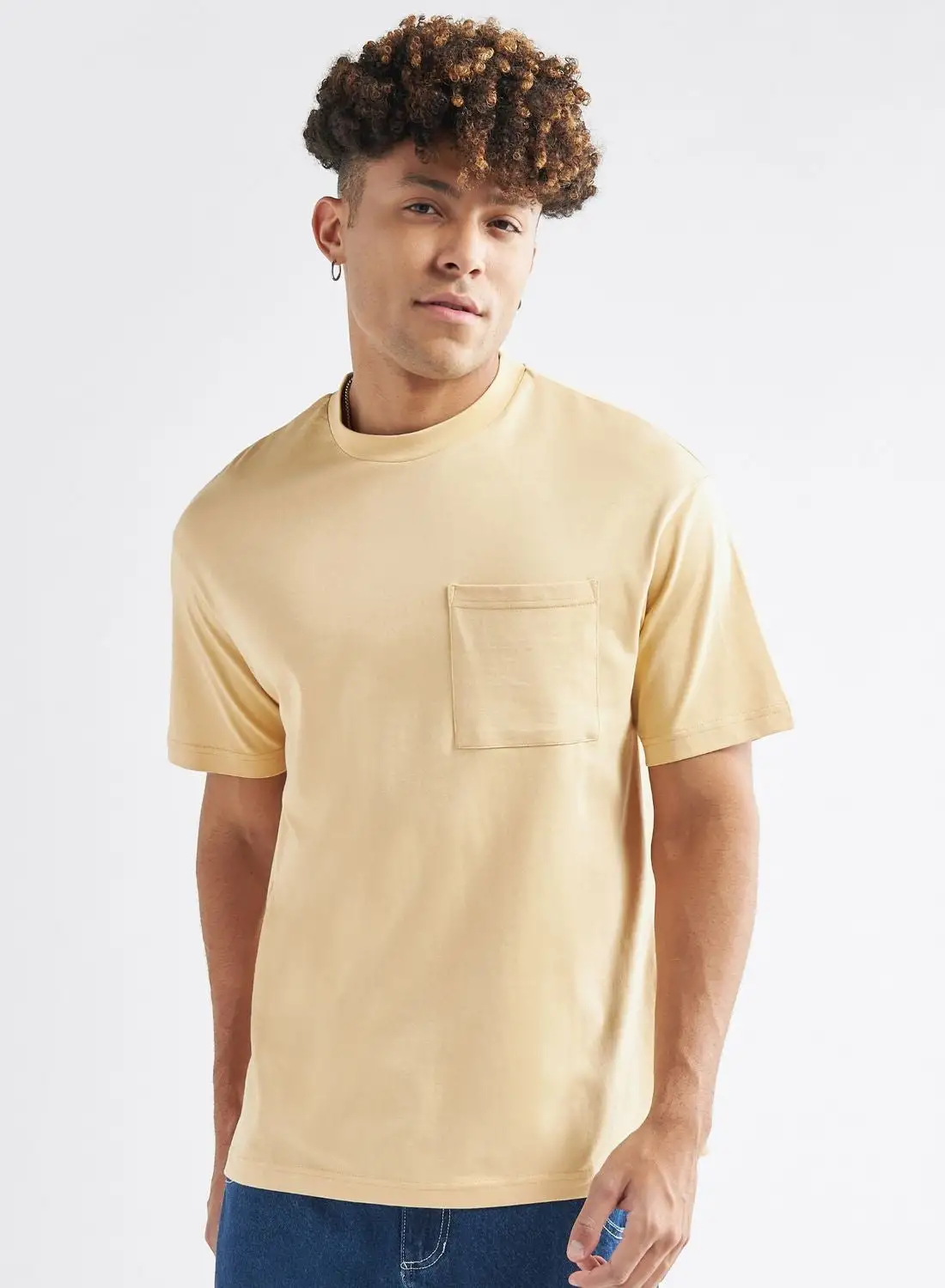 FAV Solid Crew Neck Oversized T-Shirt