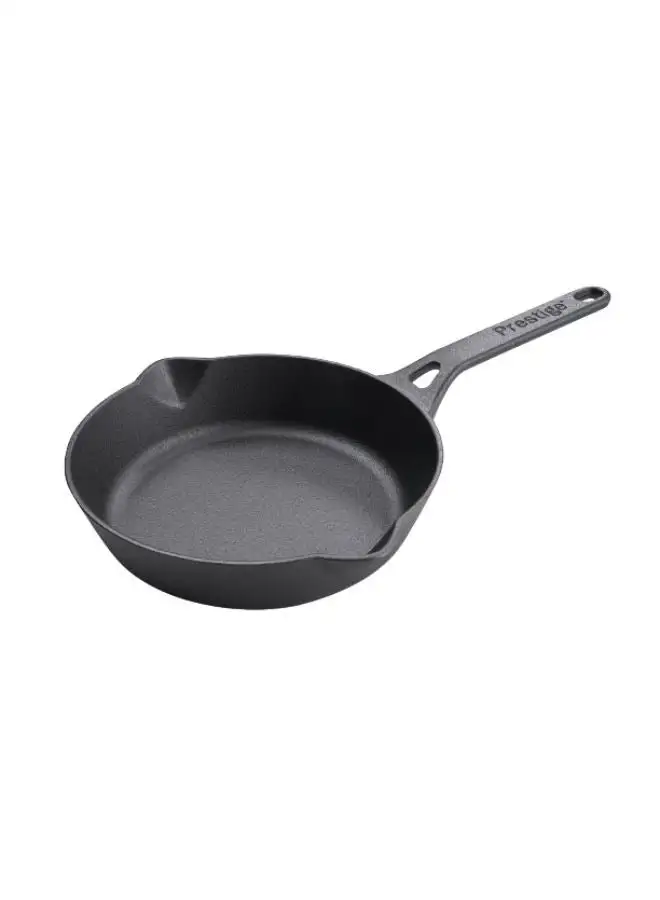 Prestige Prestige Cast Iron Fry Pan 22 cm | Cast Iron Skillet | Induction Frying Pan | Iron Fry Pan |  Pre-Seasoned Cast Iron Cookware PR48902