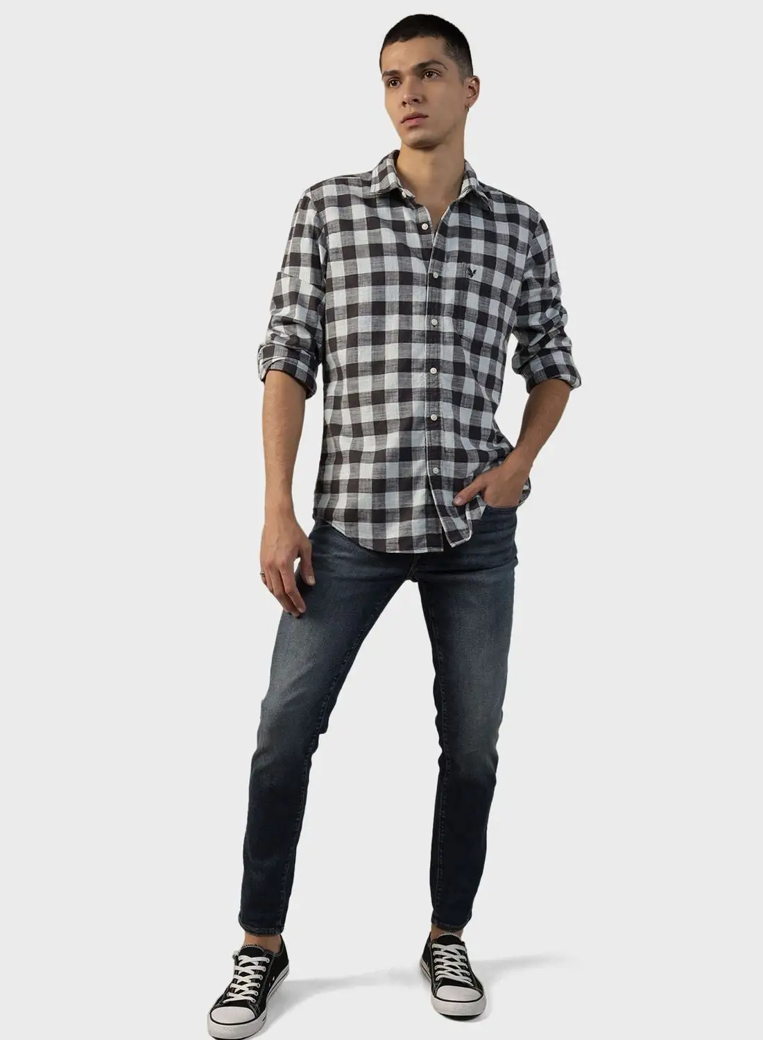 American Eagle Checked Slim Fit Shirt