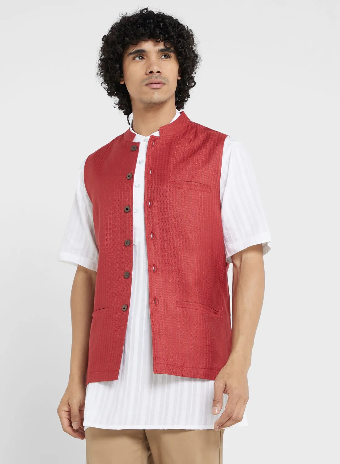 Fabindia Printed Nehru Jacket