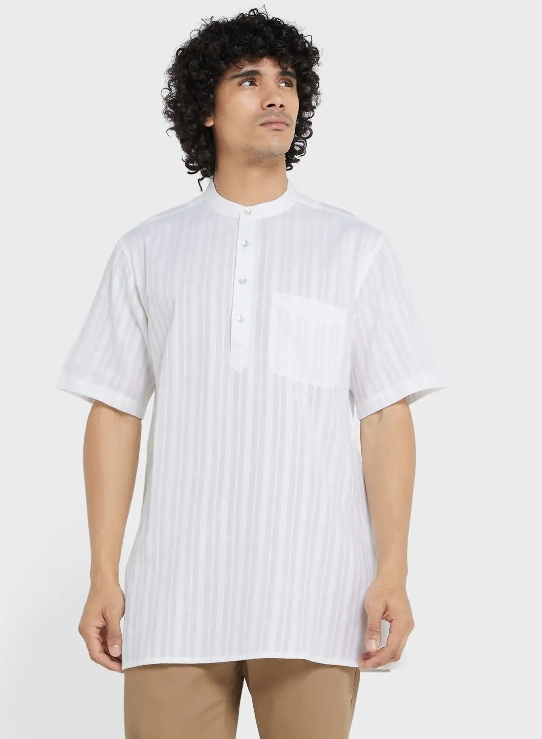 Fabindia Striped Long Kurta