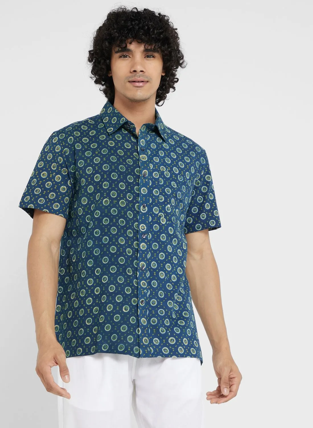 Fabindia Printed Regular Fit Shirt