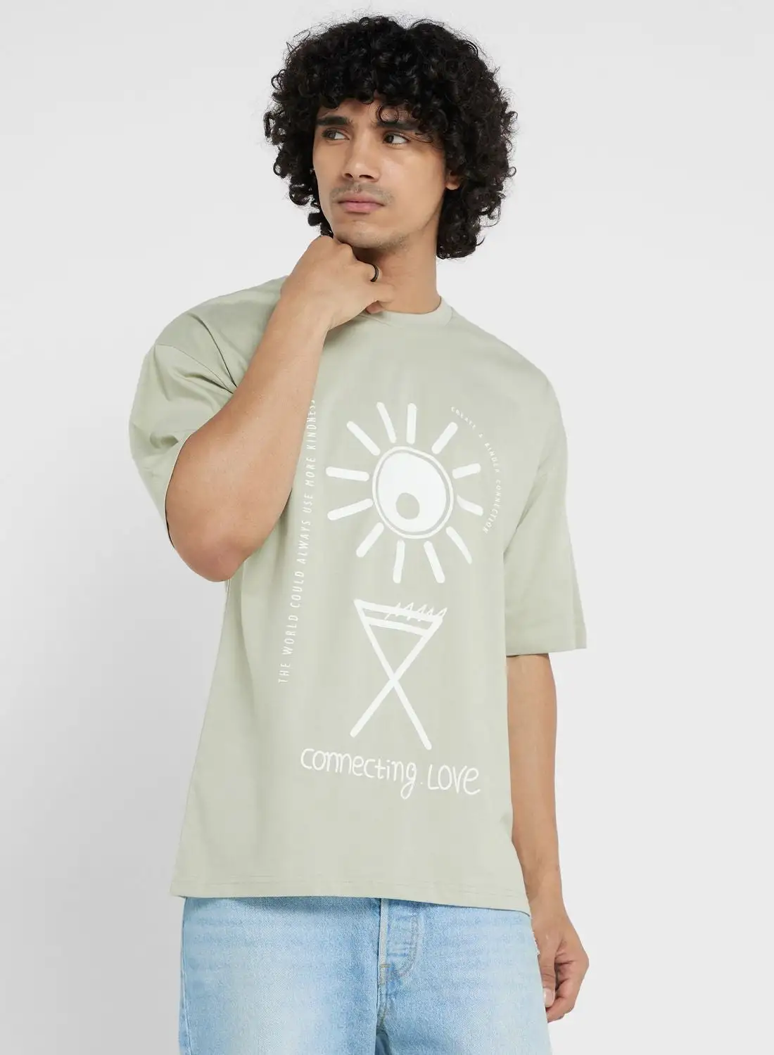 Seventy Five Contrast Printed T Shirt