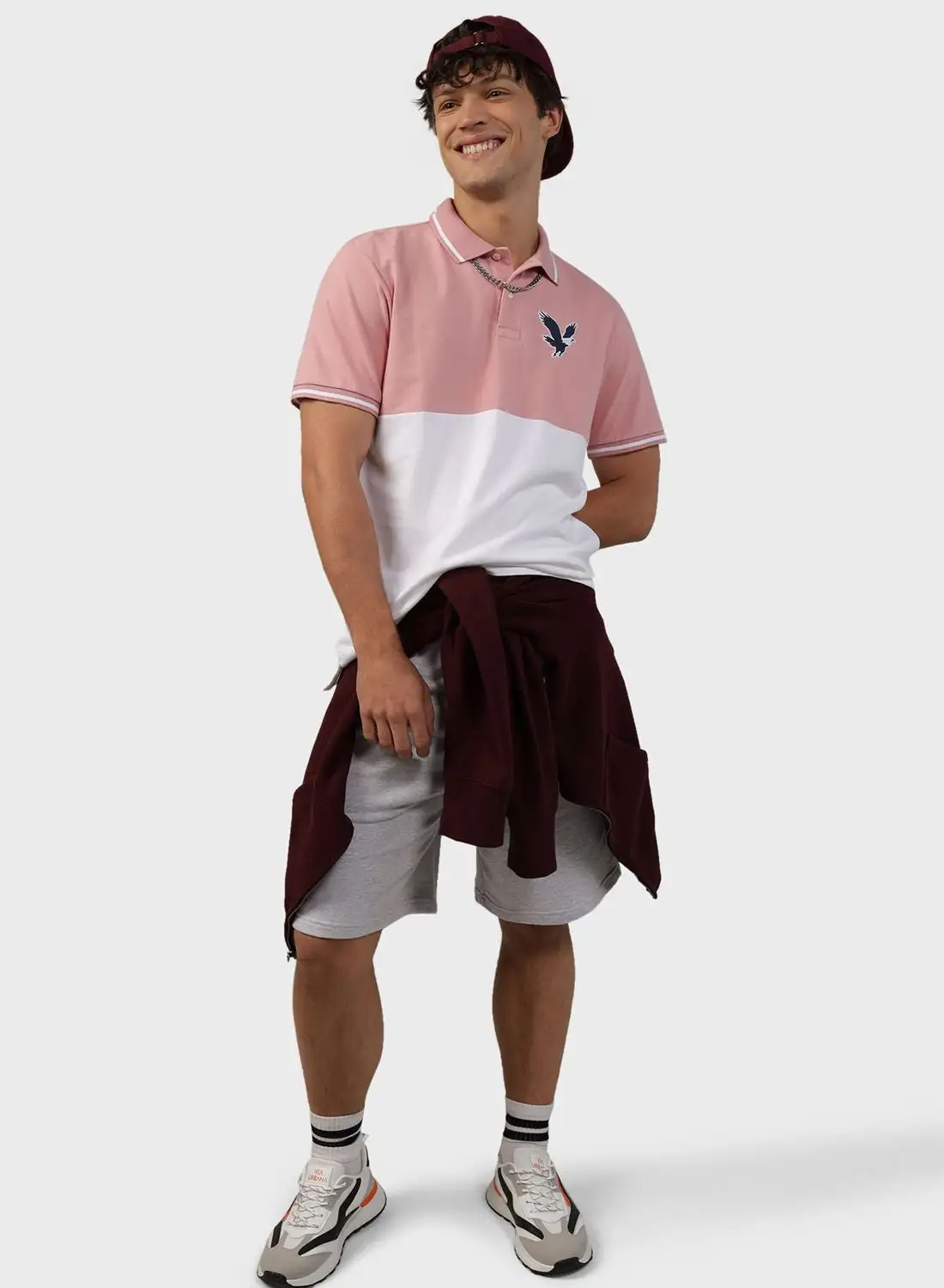 American Eagle Colorblock Pique Polo