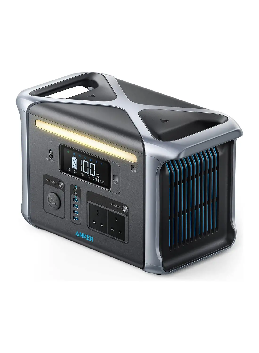 Anker 1229 mAh Solix F1200 Portable Power Station, Powerhouse 757, 1500W Solar Generator, 1229Wh Battery Generators For Home Use, Lifepo4 Power Station For Outdoor Camping, And Rvs (Solar Panel Optional) Black