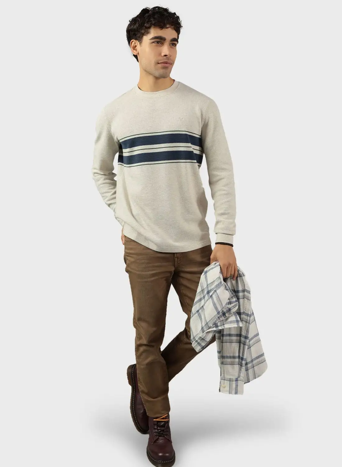 American Eagle Striped Sweatshirt