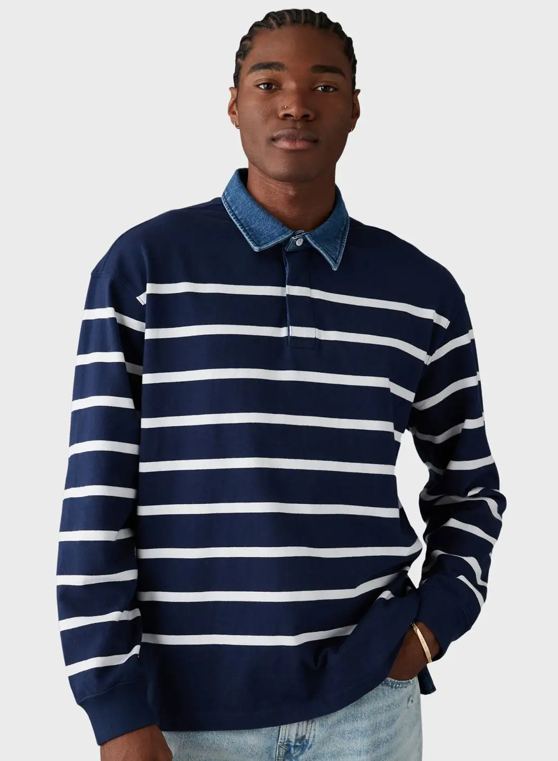 American Eagle Striped Polo