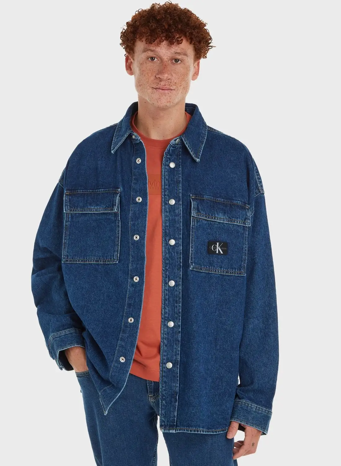 Calvin Klein Jeans Oversized Mid Wash Denim Shirt