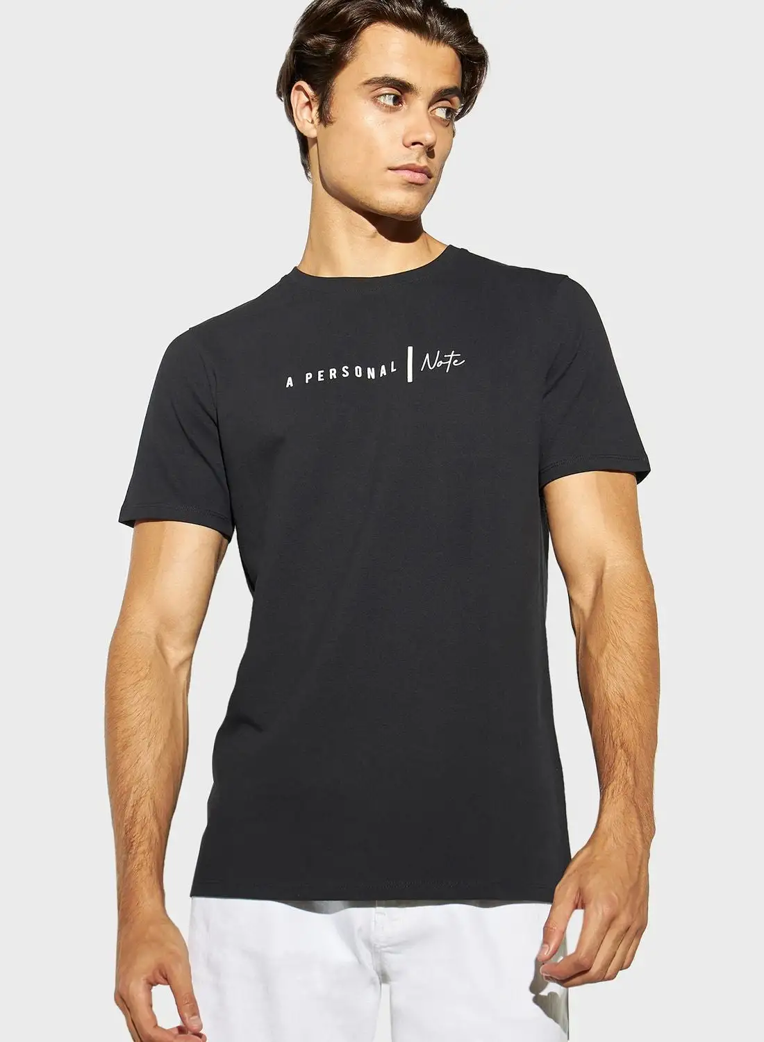 Iconic Text Crew Neck T-Shirt