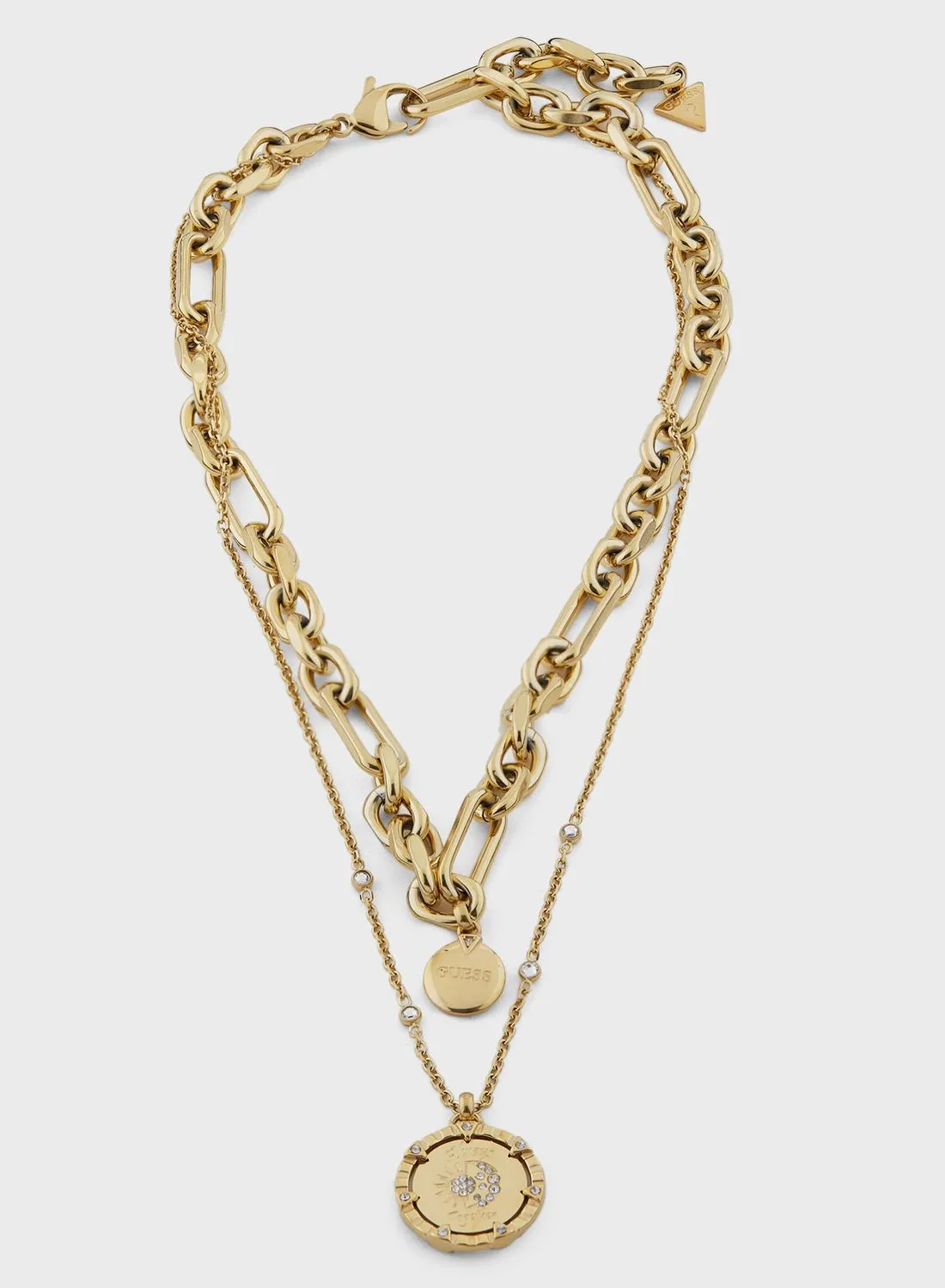 GUESS Round Harmony Double Layered Necklace