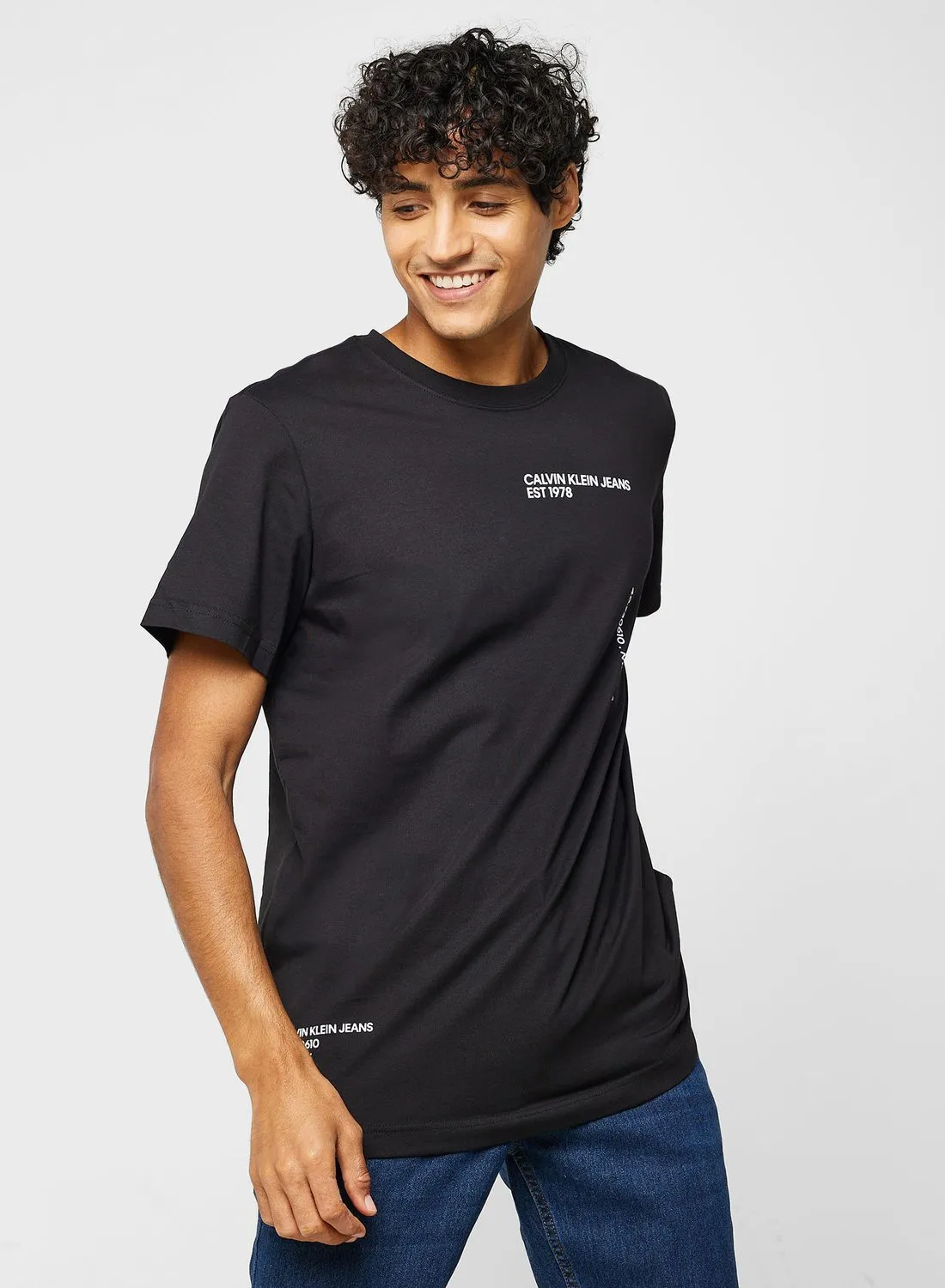 Calvin Klein Jeans Multiplacement Text Crew Neck T-Shirt