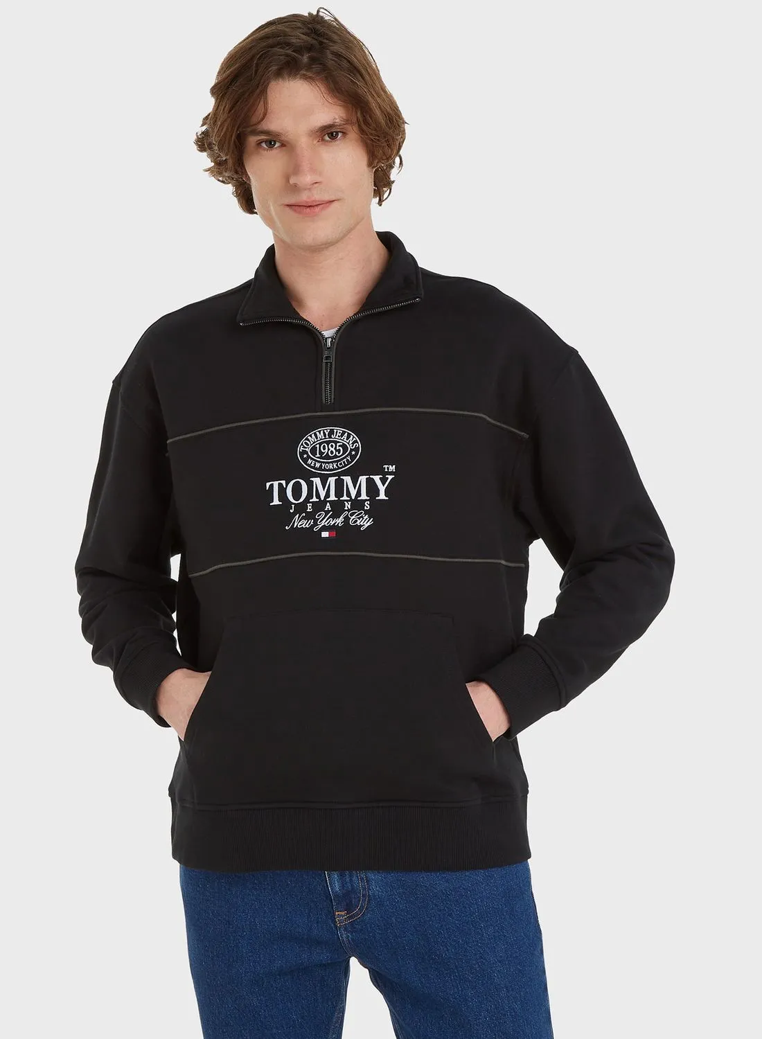 TOMMY JEANS Graphic Half Zip Sweatshirt