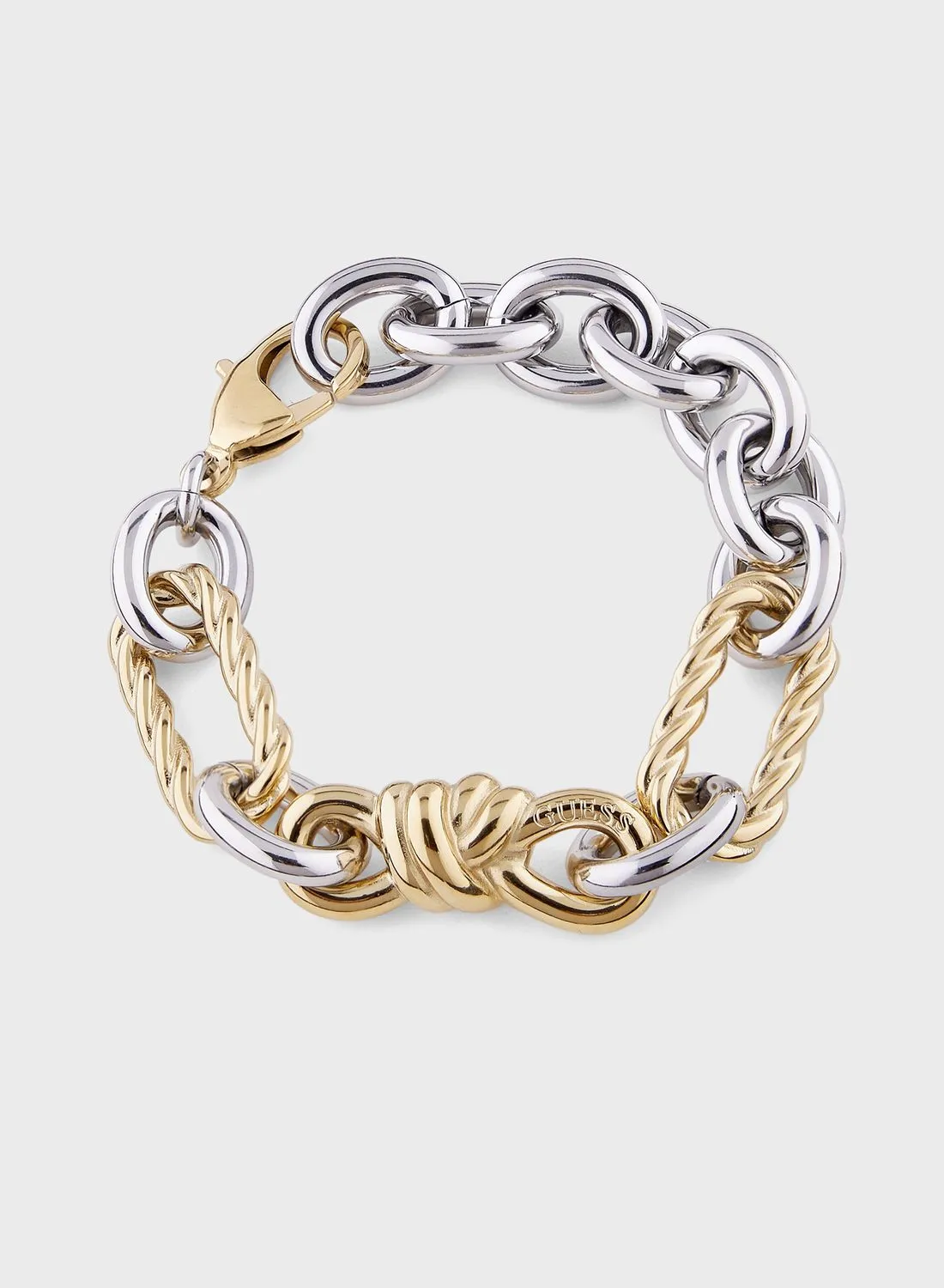 GUESS Silver Gold Cable Chain Bracelet