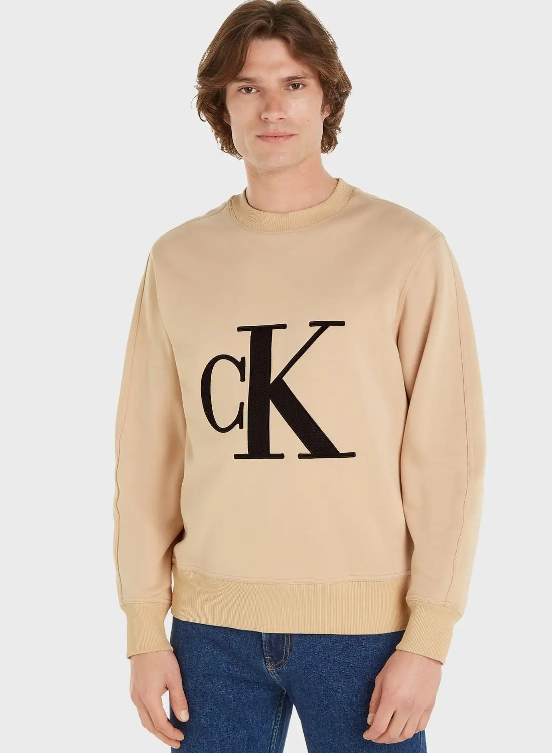 Calvin Klein Jeans Mono Logo Crew Neck Sweatshirt