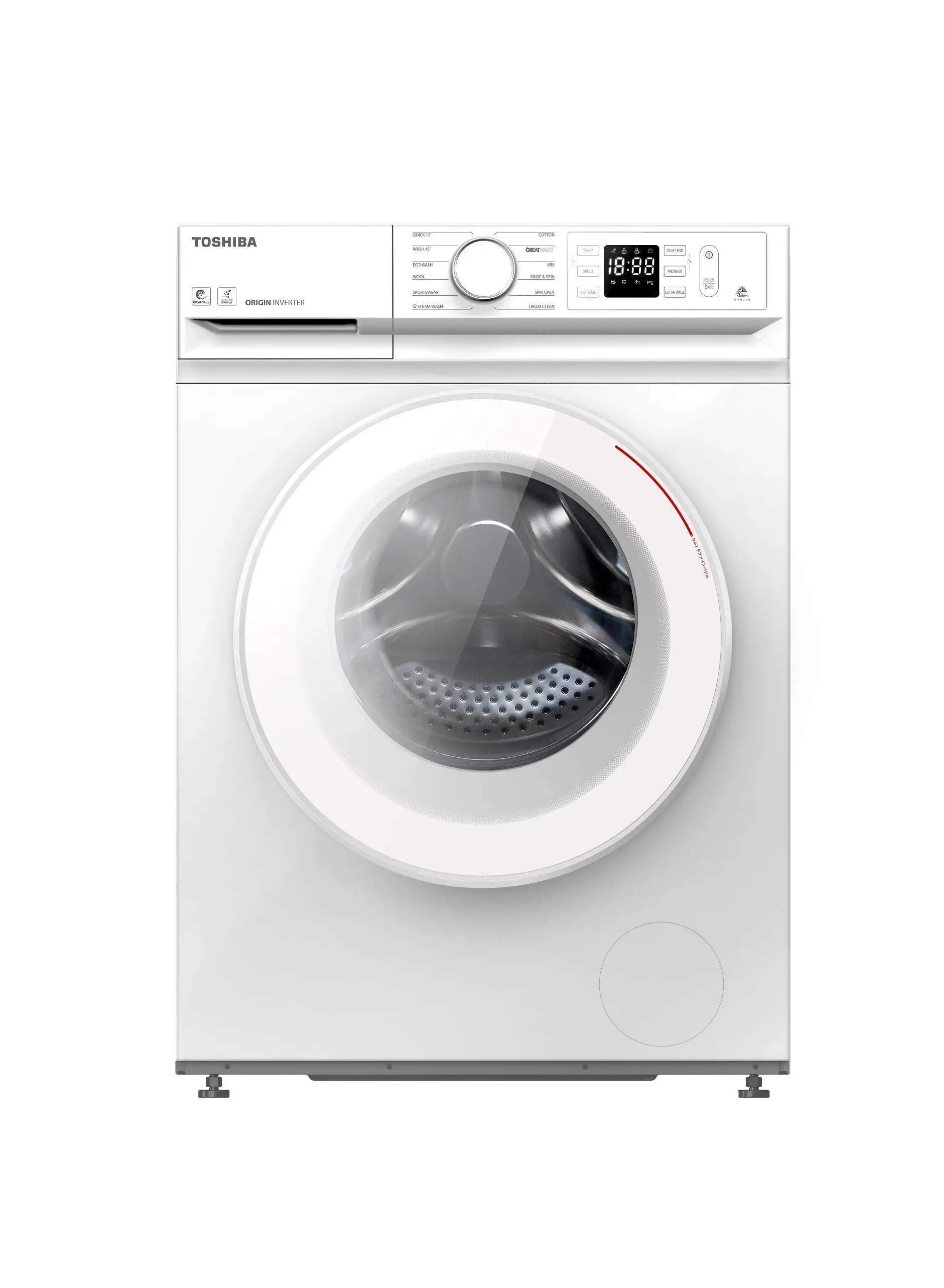 Toshiba 8 Kg Front Load Washing Machine, 1400 RPM, 16 Programs, ECO Cold Wash, Fast And Steam Wash 8 kg TW-BL90A4B(WK) White