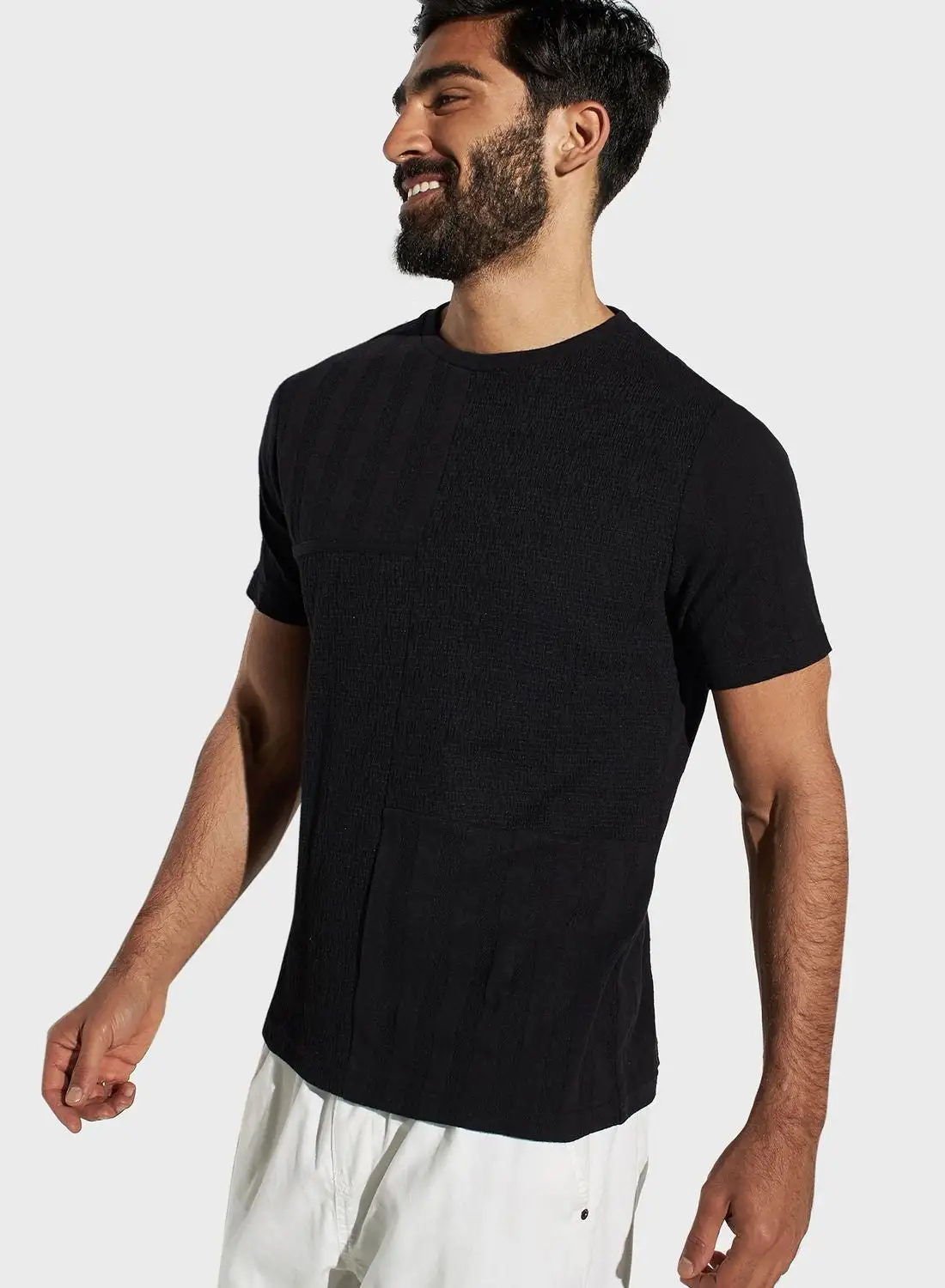 Iconic Textured Crew Neck T-Shirt