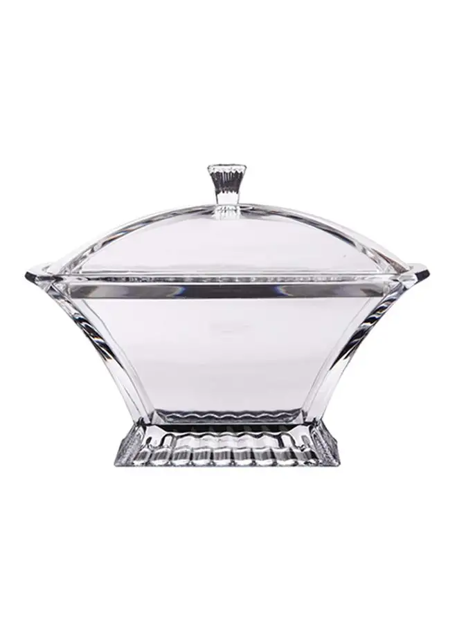 AZAD Rectangular Candy Bowl With Lid Clear 260ml