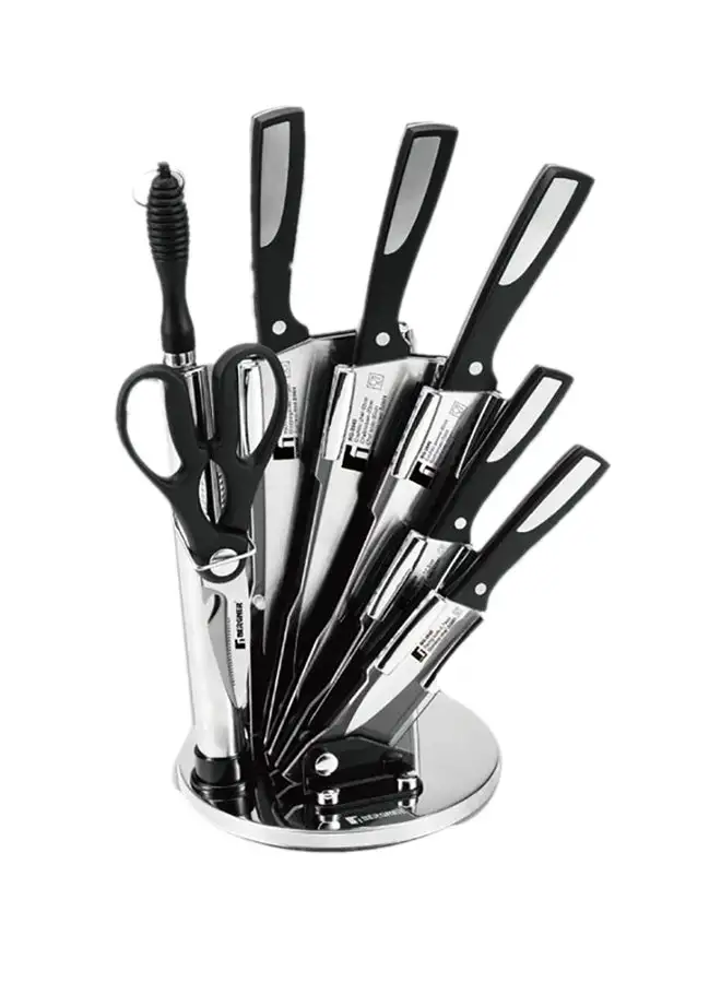 BERGNER 8-Piece Resa Stainless Steel Knife Set Black/Silver