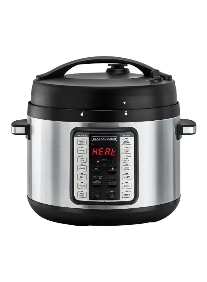 BLACK+DECKER Smart Programmable Electric Pressure Cooker 10 L 1350 W PCP1010-B5 Silver