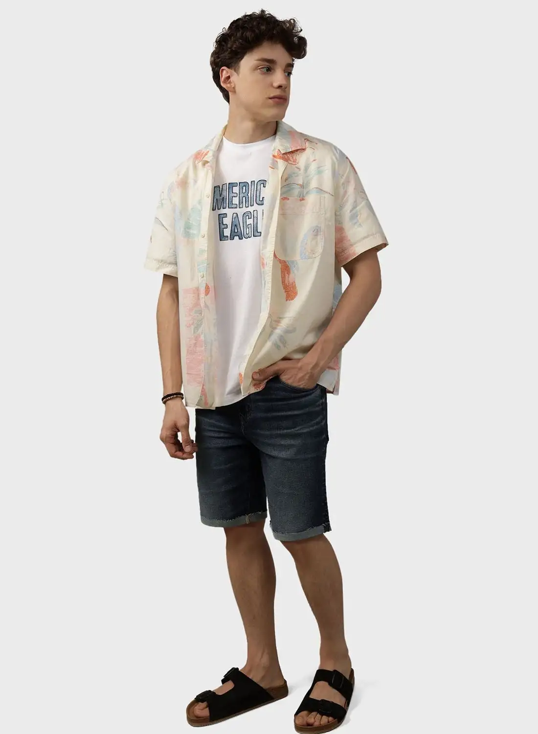 American Eagle Relax Fit Printed Shirt