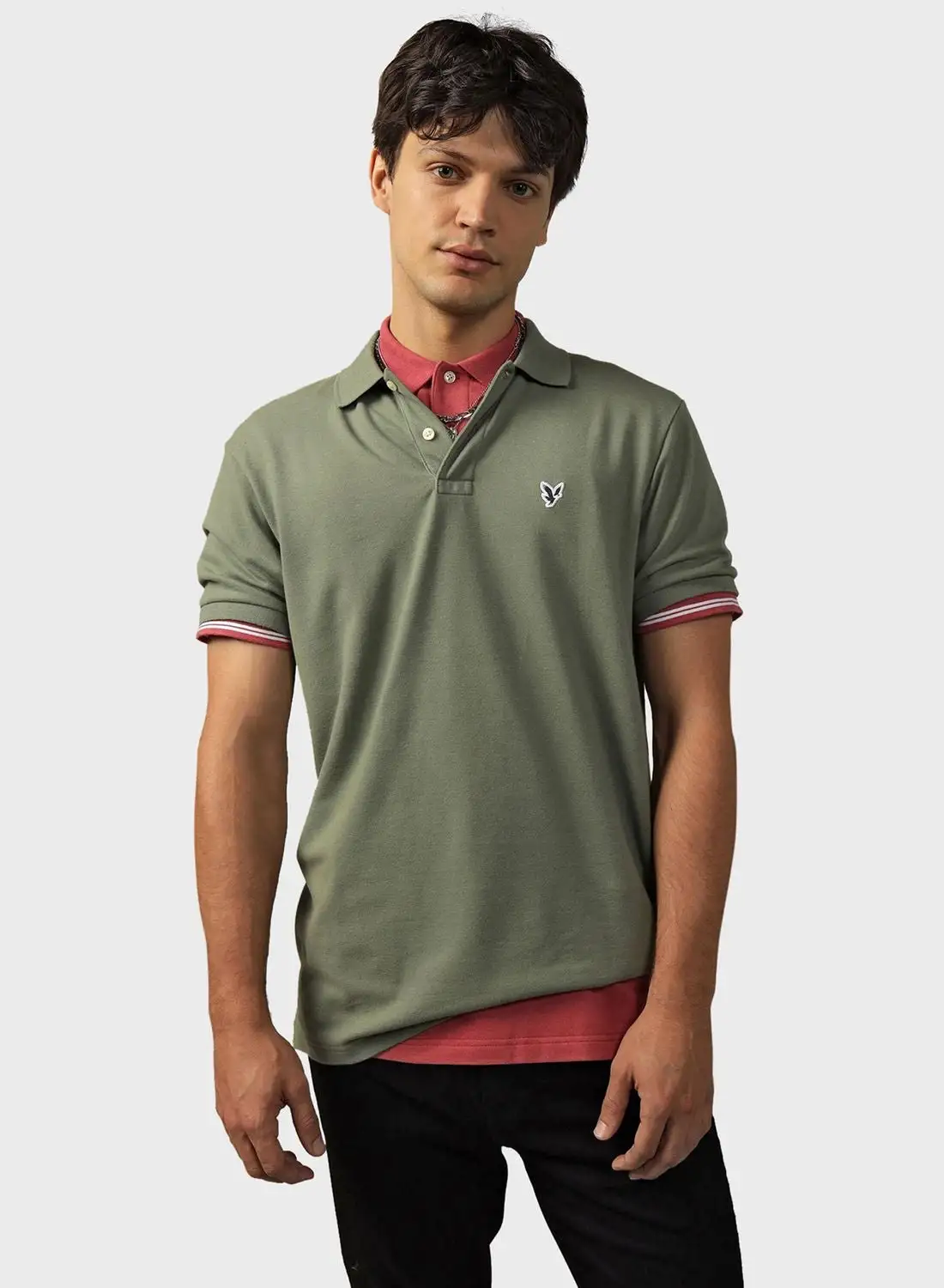 American Eagle Embroidered Logo Polo T-shirt