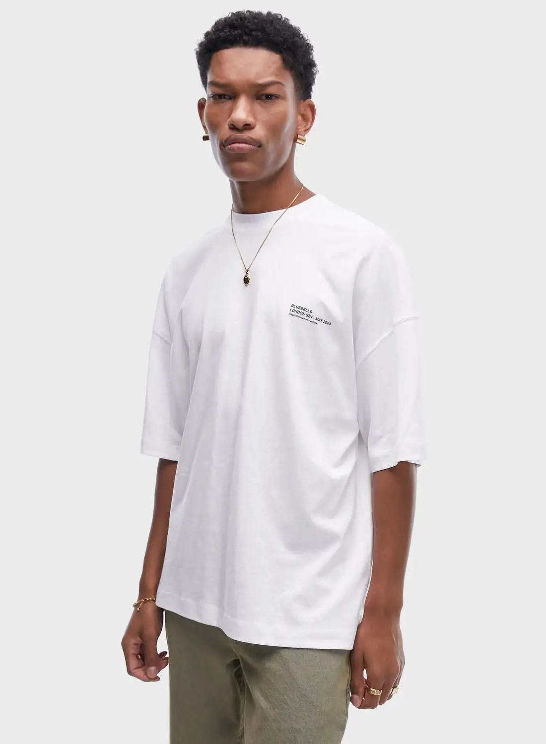 TOPMAN Graphic Oversized Crew Neck T-Shirt