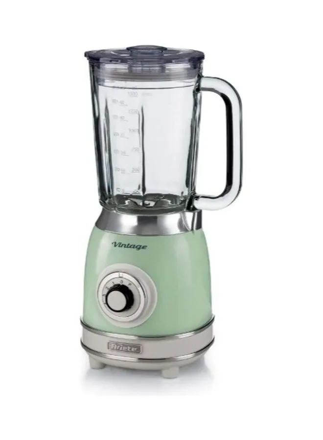 Ariete Vintage Glass Blender 4 Speed Setting ​​with Pulse Function, 2 Grinding & Chopping Mills - Perfect for Puree, Ice Crush, Frozen Drinks, Shakes & Smoothies 1.5 L 1000.0 W ART583-V-GR Green