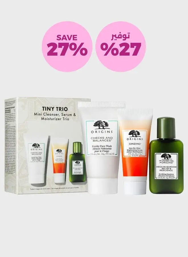 Origins Tiny Trio Mini Cleanser, Serum & Moisturizer Trio, Savings 27%